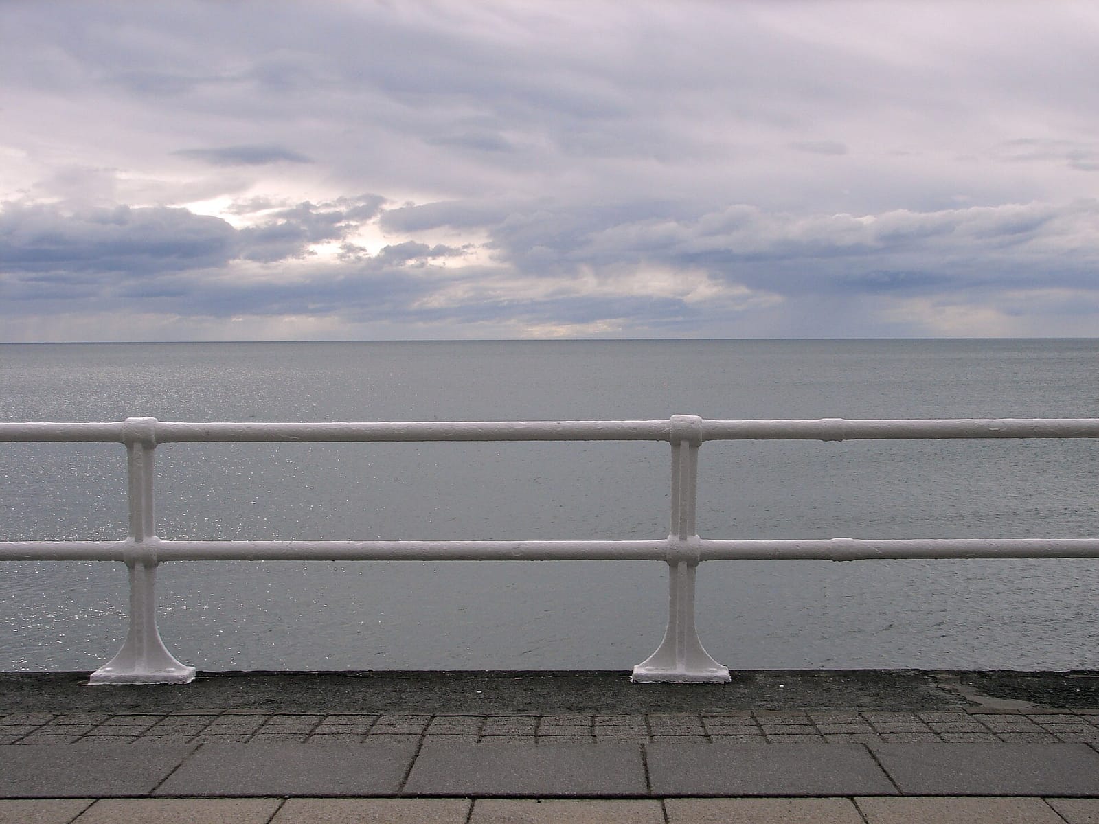 The seafront promenade at Aberystwyth looking out over Cardigan Bay