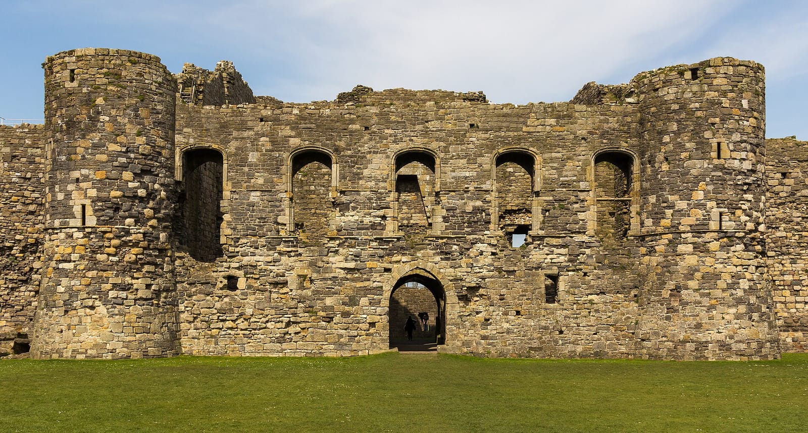 The concentric stone ruins of Beaumaris Castle on Anglesey