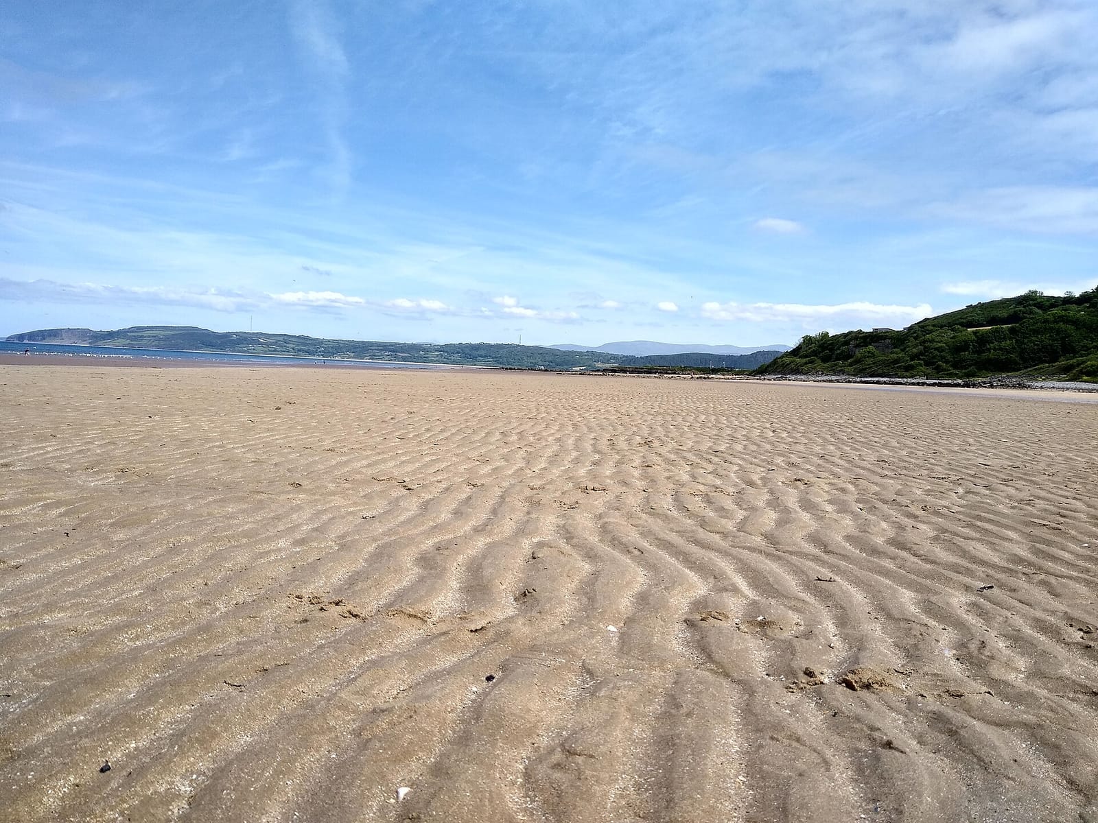 The wide sandy beach at Benllech on Anglesey's east coast
