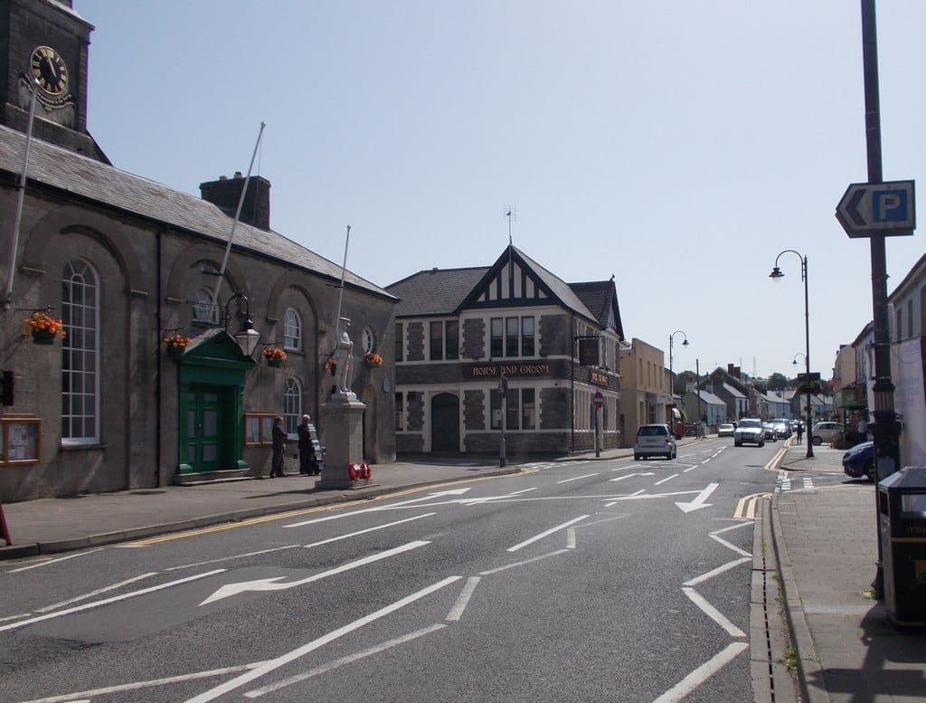 The high street of Cowbridge in the Vale of Glamorgan