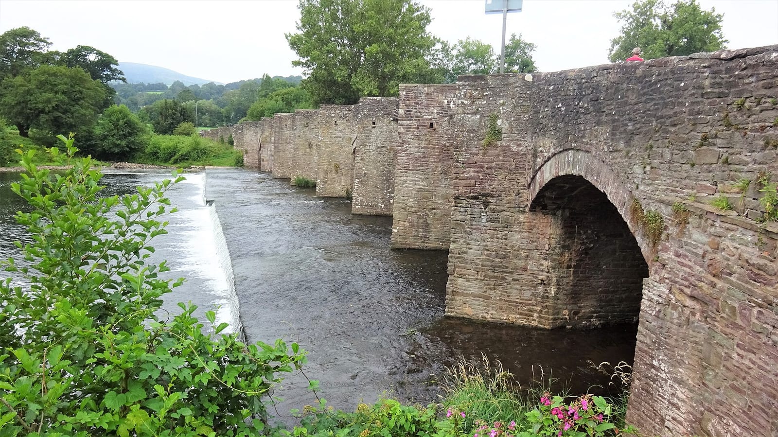 The medieval bridge over the River Usk at Crickhowell