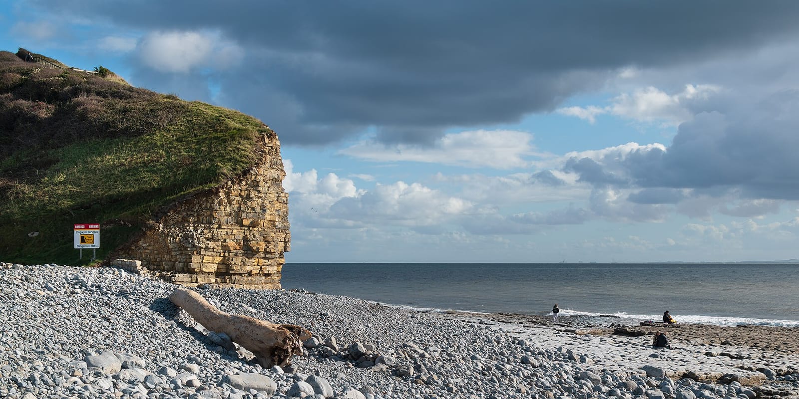 The cliffs and pebble beach at Llantwit Major on the Glamorgan Heritage Coast