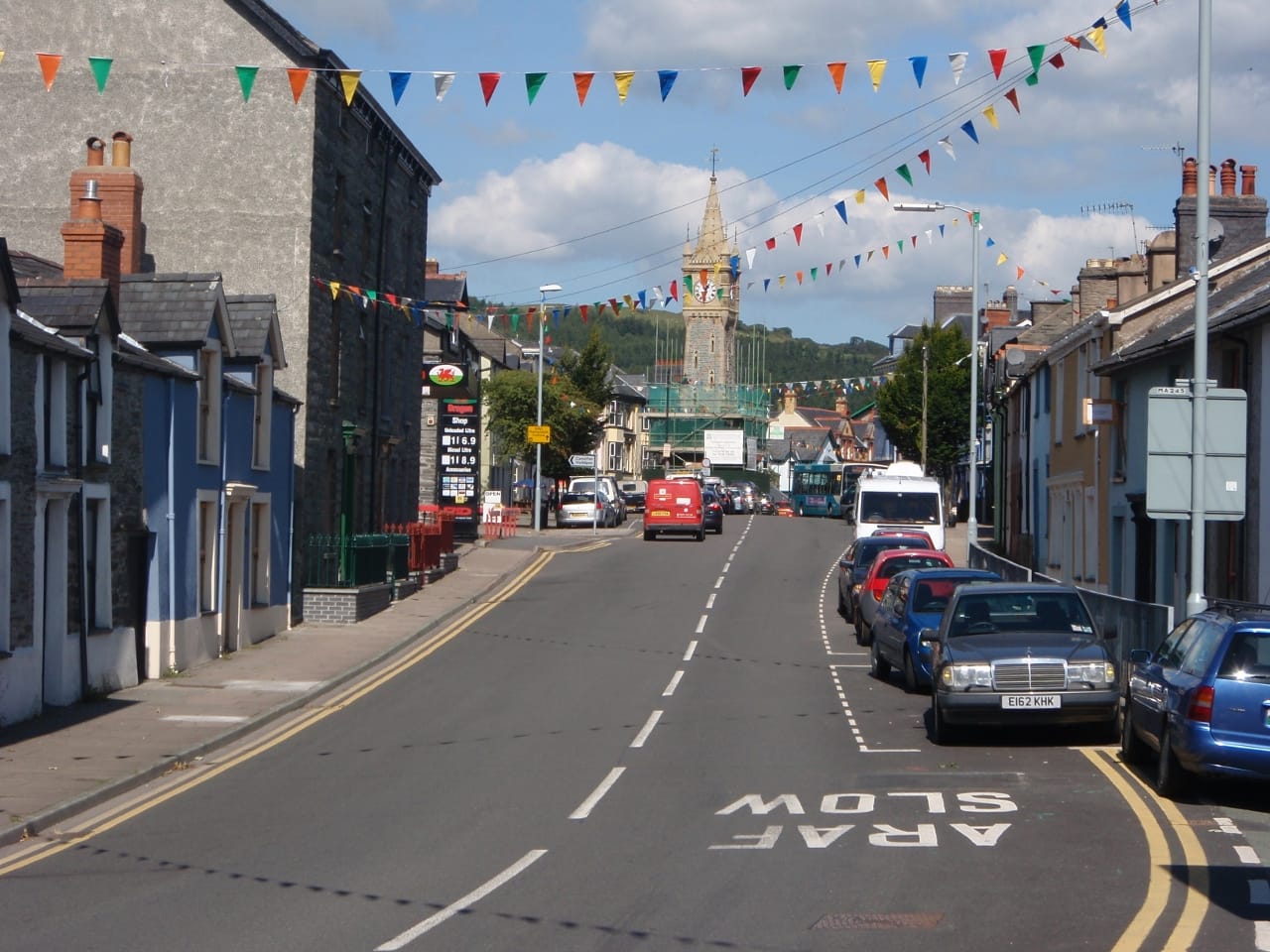 The Victorian clock tower at the centre of Machynlleth