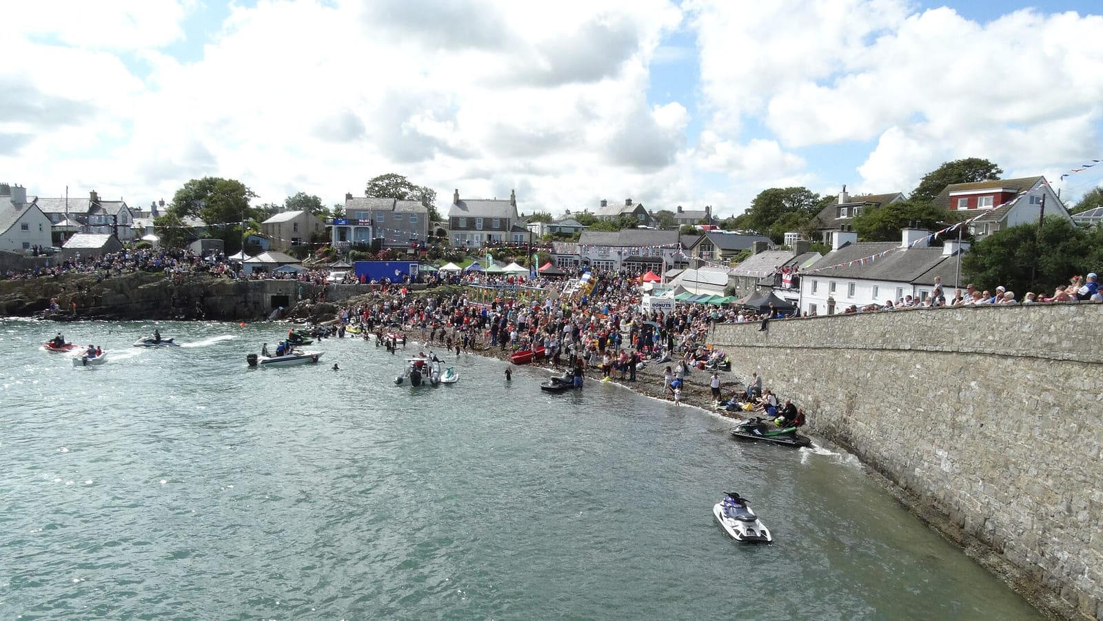 The harbour and village of Moelfre on the Anglesey coast