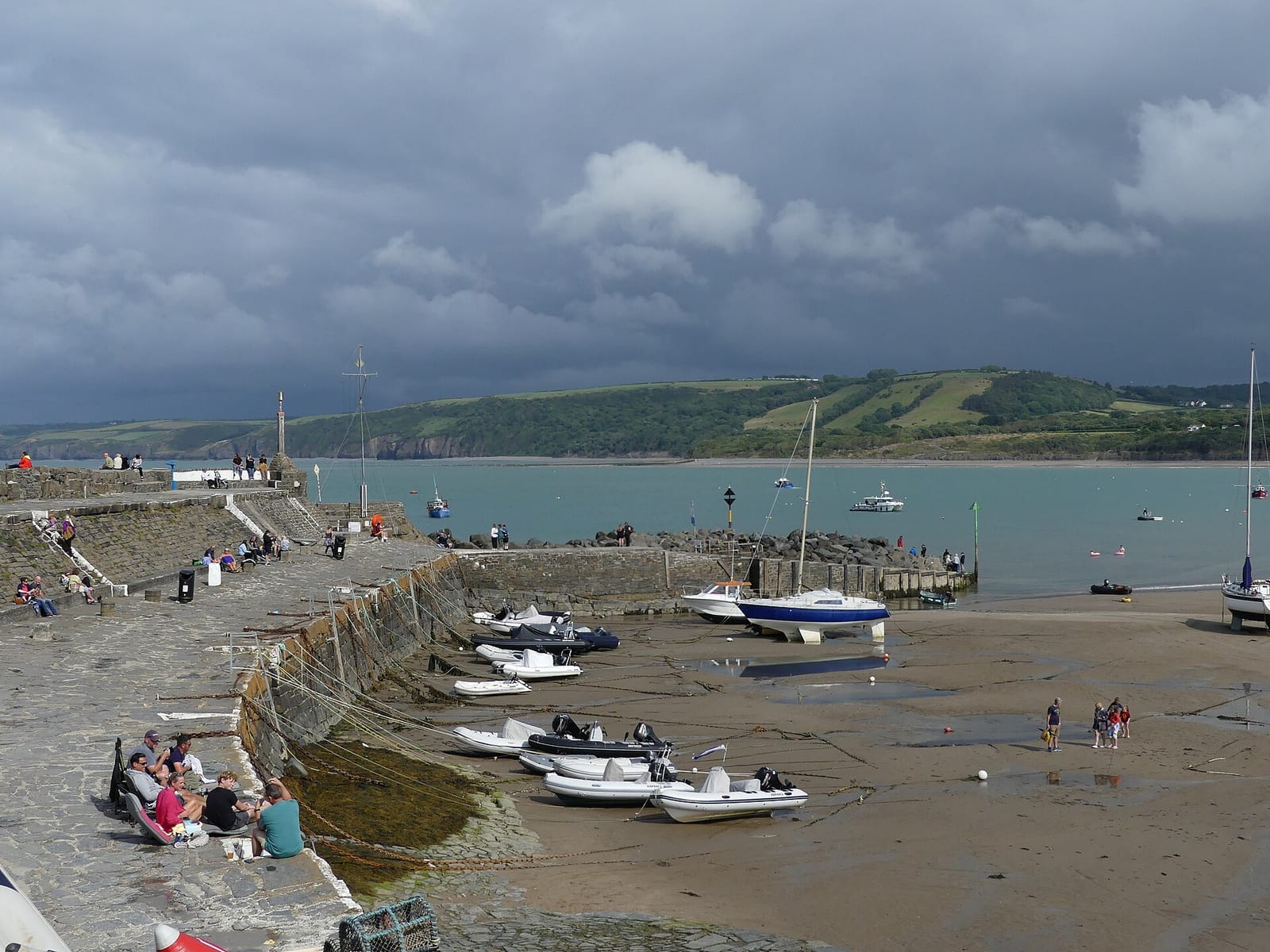 The jetty and harbour at New Quay on Cardigan Bay